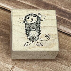 HOUSE MOUSE B327 MAXWELL HAND ON TUMMY STAMP BY STAMPA ROSA RAISED HAND PICK ME